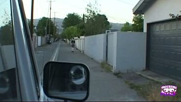 A blonde cutie gets on the street and fucked with the ice cream guy.
